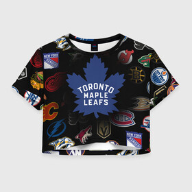 Женская футболка Crop-top 3D с принтом Toronto Maple Leafs | НХЛ (Z) в Тюмени, 100% полиэстер | круглая горловина, длина футболки до линии талии, рукава с отворотами | anaheim ducks | arizona coyotes | boston bruins | buffalo sabres | calgary flames | canadiens de montreal | carolina hurricanes | chicago blackhawks | colorado avalanche | columbus blue jackets | dallas stars | detroit red wings | edmonton oil | hockey | 