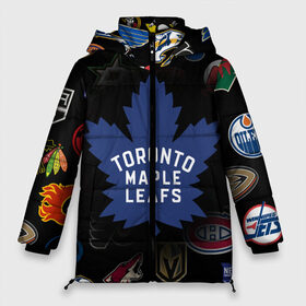 Женская зимняя куртка 3D с принтом Toronto Maple Leafs (Z) в Тюмени, верх — 100% полиэстер; подкладка — 100% полиэстер; утеплитель — 100% полиэстер | длина ниже бедра, силуэт Оверсайз. Есть воротник-стойка, отстегивающийся капюшон и ветрозащитная планка. 

Боковые карманы с листочкой на кнопках и внутренний карман на молнии | Тематика изображения на принте: anaheim ducks | arizona coyotes | boston bruins | buffalo sabres | calgary flames | canadiens de montreal | carolina hurricanes | chicago blackhawks | colorado avalanche | columbus blue jackets | dallas stars | detroit red wings | edmonton oil | hockey | 