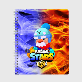 Тетрадь с принтом Gale Brawl Stars в Тюмени, 100% бумага | 48 листов, плотность листов — 60 г/м2, плотность картонной обложки — 250 г/м2. Листы скреплены сбоку удобной пружинной спиралью. Уголки страниц и обложки скругленные. Цвет линий — светло-серый
 | brawl | crow | gale | leon | max | rogue | sally | shark | spike | sprout | tropic | wolf | акула | бравл | волк | ворон | джин | лев | леон | макс | мортис | салли | спраут | старс | тигр