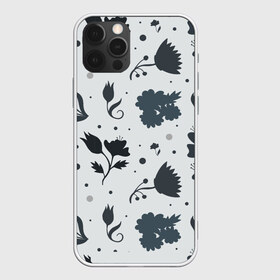 Чехол для iPhone 12 Pro Max с принтом Чёрно-белые цветы в Тюмени, Силикон |  | Тематика изображения на принте: арт | иллюстрация | лист | листья | природа | узор | узоры | цветок | цветы | ягода | ягоды