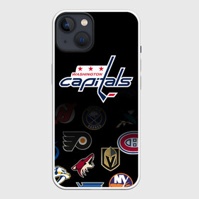 Чехол для iPhone 13 с принтом NHL Washington Capitals | НХЛ (Z) в Тюмени,  |  | anaheim ducks | arizona coyotes | boston bruins | buffalo sabres | calgary flames | carolina hurricanes | chicago blackhawks | colorado | hockey | nhl | washington capitals | нхл | паттерн | спорт | хоккей