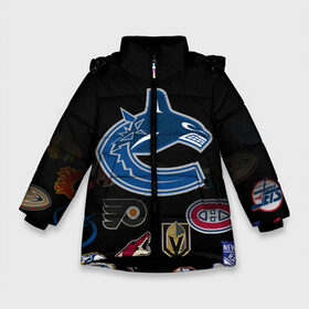 Зимняя куртка для девочек 3D с принтом NHL Vancouver Canucks (Z) в Тюмени, ткань верха — 100% полиэстер; подклад — 100% полиэстер, утеплитель — 100% полиэстер. | длина ниже бедра, удлиненная спинка, воротник стойка и отстегивающийся капюшон. Есть боковые карманы с листочкой на кнопках, утяжки по низу изделия и внутренний карман на молнии. 

Предусмотрены светоотражающий принт на спинке, радужный светоотражающий элемент на пуллере молнии и на резинке для утяжки. | anaheim ducks | arizona coyotes | boston bruins | buffalo sabres | canadiens de montreal | carolina hurricanes | chicago blackhawks | colorado | hockey | nhl | vancouver canucks | нхл | паттерн | спорт | хоккей