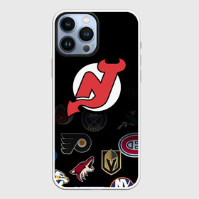 Чехол для iPhone 13 Pro Max с принтом NHL New Jersey Devils (Z) в Тюмени,  |  | Тематика изображения на принте: anaheim ducks | arizona coyotes | boston bruins | buffalo sabres | calgary flames | carolina hurricanes | chicago blackhawks | colorado | hockey | new jersey devils | nhl | нхл | паттерн | спорт | хоккей