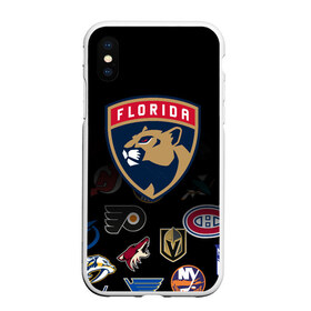 Чехол для iPhone XS Max матовый с принтом NHL Florida Panthers (Z) в Тюмени, Силикон | Область печати: задняя сторона чехла, без боковых панелей | Тематика изображения на принте: anaheim ducks | arizona coyotes | boston bruins | buffalo sabres | calgary flames | canadiens de montreal | chicago blackhawks | colorado | florida panthers | hockey | nhl | нхл | паттерн | спорт | хоккей