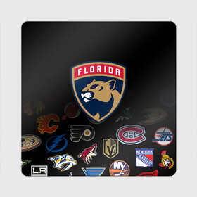 Магнит виниловый Квадрат с принтом NHL Florida Panthers (Z) в Тюмени, полимерный материал с магнитным слоем | размер 9*9 см, закругленные углы | anaheim ducks | arizona coyotes | boston bruins | buffalo sabres | calgary flames | canadiens de montreal | chicago blackhawks | colorado | florida panthers | hockey | nhl | нхл | паттерн | спорт | хоккей