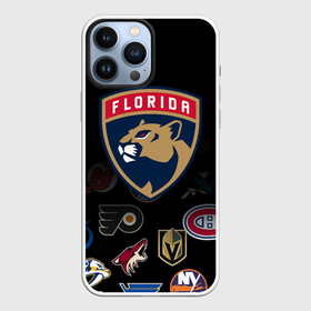 Чехол для iPhone 13 Pro Max с принтом NHL Florida Panthers (Z) в Тюмени,  |  | Тематика изображения на принте: anaheim ducks | arizona coyotes | boston bruins | buffalo sabres | calgary flames | canadiens de montreal | chicago blackhawks | colorado | florida panthers | hockey | nhl | нхл | паттерн | спорт | хоккей