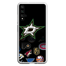 Чехол для Honor 20 с принтом NHL Dallas Stars (Z) в Тюмени, Силикон | Область печати: задняя сторона чехла, без боковых панелей | anaheim ducks | arizona coyotes | boston bruins | buffalo sabres | calgary flames | carolina hurricanes | chicago blackhawks | colorado | dallas stars | hockey | nhl | нхл | паттерн | спорт | хоккей