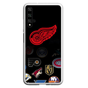 Чехол для Honor 20 с принтом NHL Detroit Red Wings (Z) в Тюмени, Силикон | Область печати: задняя сторона чехла, без боковых панелей | anaheim ducks | arizona coyotes | boston bruins | buffalo sabres | calgary flames | canadiens de montreal | carolina hurricanes | colorado | detroit red wings | hockey | nhl | нхл | паттерн | спорт | хоккей