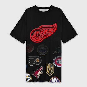 Платье-футболка 3D с принтом NHL Detroit Red Wings (Z) в Тюмени,  |  | anaheim ducks | arizona coyotes | boston bruins | buffalo sabres | calgary flames | canadiens de montreal | carolina hurricanes | colorado | detroit red wings | hockey | nhl | нхл | паттерн | спорт | хоккей