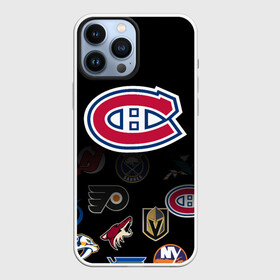 Чехол для iPhone 13 Pro Max с принтом NHL Canadiens de Montral (Z) в Тюмени,  |  | Тематика изображения на принте: anaheim ducks | arizona coyotes | boston bruins | buffalo sabres | calgary flames | canadiens de montreal | carolina hurricanes | chicago blackhawks | colorado | hockey | nhl | нхл | паттерн | спорт | хоккей