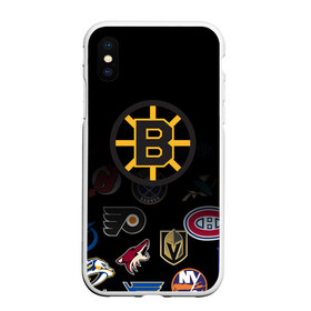 Чехол для iPhone XS Max матовый с принтом NHL Boston Bruins (Z) в Тюмени, Силикон | Область печати: задняя сторона чехла, без боковых панелей | anaheim ducks | arizona coyotes | boston bruins | buffalo sabres | calgary flames | canadiens de montreal | carolina hurricanes | chicago blackhawks | colorado | hockey | nhl | нхл | паттерн | спорт | хоккей