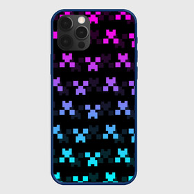 Чехол для iPhone 12 Pro с принтом MINECRAFT CREEPER NEON в Тюмени, силикон | область печати: задняя сторона чехла, без боковых панелей | block | creeper | cube | minecraft | neon | pixel | блок | геометрия | крафт | крипер | кубики | майнкрафт | неон | пиксели