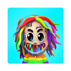 Магнит виниловый Квадрат с принтом 6IX9INE в Тюмени, полимерный материал с магнитным слоем | размер 9*9 см, закругленные углы | 6ix9ine | gooba | hernandez | tekashi