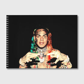 Альбом для рисования с принтом 6IX9INE в Тюмени, 100% бумага
 | матовая бумага, плотность 200 мг. | Тематика изображения на принте: 6ix9ine | gooba | hernandez | tekashi