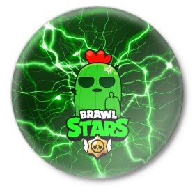 Значок с принтом Brawl Stars SPIKE в Тюмени,  металл | круглая форма, металлическая застежка в виде булавки | 8 bit | 8 бит | bibi | brawl | brawl stars | crow | leon | spike | sprout | stars | бравл | бравл старс | браво старс | игра | компьютерная | кров | леон | онлайн | старс