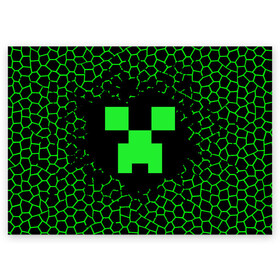 Поздравительная открытка с принтом Minecraft. в Тюмени, 100% бумага | плотность бумаги 280 г/м2, матовая, на обратной стороне линовка и место для марки
 | Тематика изображения на принте: craft | game | mine | minecraft | minecraftmemories | pixel | tnt | twitter | блок | динамит | игра | красный блок | майнкрафт | маркус перссон | пиксель | ремесло | тротил | шахта