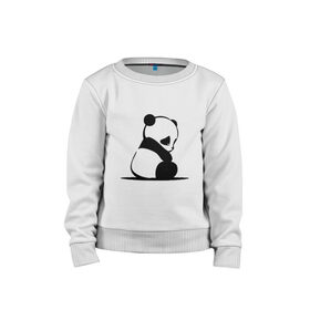 Детский свитшот хлопок с принтом Милая панда (Z) в Тюмени, 100% хлопок | круглый вырез горловины, эластичные манжеты, пояс и воротник | ailuropoda melanoleuca | ailurus fulgens | бамбуковый медведь | большая панда | звери | малая панда | медведь | милая панда | няшка | панда