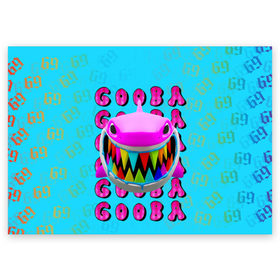 Поздравительная открытка с принтом 6IX9INE- GOOBA в Тюмени, 100% бумага | плотность бумаги 280 г/м2, матовая, на обратной стороне линовка и место для марки
 | Тематика изображения на принте: 6ix9ine | 6ix9ine  gooba | gooba | акула | сикснайн | сиксти найн | сиксти найн репер | такаши | текаши | текаши сикснайн