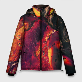 Мужская зимняя куртка 3D с принтом Abstract magma в Тюмени, верх — 100% полиэстер; подкладка — 100% полиэстер; утеплитель — 100% полиэстер | длина ниже бедра, свободный силуэт Оверсайз. Есть воротник-стойка, отстегивающийся капюшон и ветрозащитная планка. 

Боковые карманы с листочкой на кнопках и внутренний карман на молнии. | abstract | art | digital | fire | flame | lava | magma | textures | абстракция | арт | лава | магма | огонь | пламя | текстуры | фон | цифровой