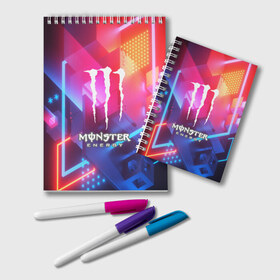 Блокнот с принтом MONSTER ENERGY в Тюмени, 100% бумага | 48 листов, плотность листов — 60 г/м2, плотность картонной обложки — 250 г/м2. Листы скреплены удобной пружинной спиралью. Цвет линий — светло-серый
 | Тематика изображения на принте: amg | auto | bmw | honda | jdm | mercedes | nissan | porsche | racing | sport | subar | toyota | автомобил | автомобильные | киа | лексус | марка | машины | митсубиси | ниссан | порше | спорт | субару | тесла | тойота | хонда