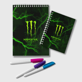 Блокнот с принтом MONSTER ENERGY в Тюмени, 100% бумага | 48 листов, плотность листов — 60 г/м2, плотность картонной обложки — 250 г/м2. Листы скреплены удобной пружинной спиралью. Цвет линий — светло-серый
 | Тематика изображения на принте: amg | auto | bmw | honda | jdm | mercedes | nissan | porsche | racing | sport | subar | toyota | автомобил | автомобильные | киа | лексус | марка | машины | митсубиси | ниссан | порше | спорт | субару | тесла | тойота | хонда