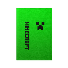 Обложка для паспорта матовая кожа с принтом MINECRAFT CREEPER в Тюмени, натуральная матовая кожа | размер 19,3 х 13,7 см; прозрачные пластиковые крепления | block | creeper | cube | minecraft | pixel | блок | геометрия | крафт | крипер | кубики | майнкрафт | пиксели