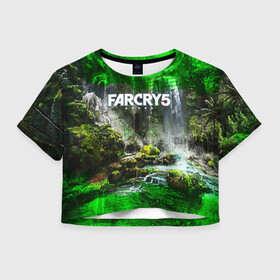Женская футболка Crop-top 3D с принтом FARCRY5 в Тюмени, 100% полиэстер | круглая горловина, длина футболки до линии талии, рукава с отворотами | far cry | farcry | game | ubisof | выживание | джунгли | игры | остров | фар край