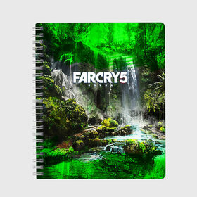 Тетрадь с принтом FARCRY5 в Тюмени, 100% бумага | 48 листов, плотность листов — 60 г/м2, плотность картонной обложки — 250 г/м2. Листы скреплены сбоку удобной пружинной спиралью. Уголки страниц и обложки скругленные. Цвет линий — светло-серый
 | far cry | farcry | game | ubisof | выживание | джунгли | игры | остров | фар край