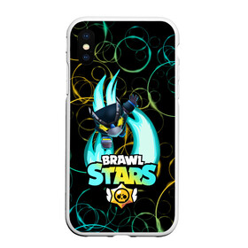 Чехол для iPhone XS Max матовый с принтом BRAWL STARS MECHA CROW в Тюмени, Силикон | Область печати: задняя сторона чехла, без боковых панелей | 8 bit | brawl stars | crow | leon | leon shark | max | mecha | mecha crow | mr.p | sally leon | shark | sprout | tara | virus 8 bit | werewolf leon | акула | берли | бравл старс | ворон | макс | оборотень