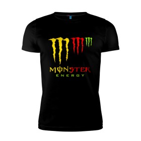 Мужская футболка премиум с принтом MONSTER ENERGY (Z) в Тюмени, 92% хлопок, 8% лайкра | приталенный силуэт, круглый вырез ворота, длина до линии бедра, короткий рукав | Тематика изображения на принте: black monster | bmx | claw | cybersport | energy | monster | monster energy | moto | motocross | race | sport | киберспорт | когти | монстер энерджи | монстр | мото | мотокросс | ралли | скейтбординг | спорт | энергия