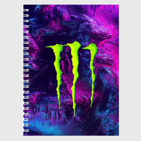 Тетрадь с принтом MONSTER ENERGY (Z) в Тюмени, 100% бумага | 48 листов, плотность листов — 60 г/м2, плотность картонной обложки — 250 г/м2. Листы скреплены сбоку удобной пружинной спиралью. Уголки страниц и обложки скругленные. Цвет линий — светло-серый
 | black monster | bmx | claw | cybersport | energy | monster | monster energy | moto | motocross | race | sport | киберспорт | когти | монстер энерджи | монстр | мото | мотокросс | ралли | скейтбординг | спорт | энергия