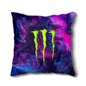 Подушка 3D с принтом MONSTER ENERGY (Z) в Тюмени, наволочка – 100% полиэстер, наполнитель – холлофайбер (легкий наполнитель, не вызывает аллергию). | состоит из подушки и наволочки. Наволочка на молнии, легко снимается для стирки | black monster | bmx | claw | cybersport | energy | monster | monster energy | moto | motocross | race | sport | киберспорт | когти | монстер энерджи | монстр | мото | мотокросс | ралли | скейтбординг | спорт | энергия