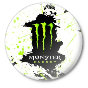 Значок с принтом MONSTER ENERGY (Z) в Тюмени,  металл | круглая форма, металлическая застежка в виде булавки | black monster | bmx | claw | cybersport | energy | monster | monster energy | moto | motocross | race | sport | киберспорт | когти | монстер энерджи | монстр | мото | мотокросс | ралли | скейтбординг | спорт | т | энергия