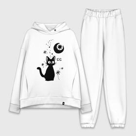 Женский костюм хлопок Oversize с принтом Jiji Cat в Тюмени,  |  | cat | jiji | kitty | аниме | ведьма | гибли | джиджи | животные | кот | котенок | кошка | миядзаки | мульт | мультфильм | тоторо