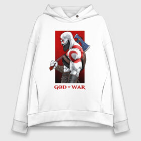 Женское худи Oversize хлопок с принтом GOD OF WAR в Тюмени, френч-терри — 70% хлопок, 30% полиэстер. Мягкий теплый начес внутри —100% хлопок | боковые карманы, эластичные манжеты и нижняя кромка, капюшон на магнитной кнопке | ascension | betrayal | chains of olympus | cratos | ghost of sparta | god of war | hack and slash | kratos | бог войны | кратос