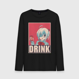 Мужской лонгслив хлопок с принтом DRINK в Тюмени, 100% хлопок |  | anime | chuunibyou | cute | demo | drink | eye | ga | girl | hope | kawai | kawaii | koi | manga | rikka | takanashi | wicked | аниме | бант | гл | глаз | грешный | девочка | злой | любви | манга | на | надпись | не | пить | плакат | п