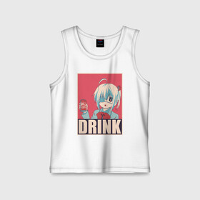 Детская майка хлопок с принтом DRINK в Тюмени,  |  | anime | chuunibyou | cute | demo | drink | eye | ga | girl | hope | kawai | kawaii | koi | manga | rikka | takanashi | wicked | аниме | бант | гл | глаз | грешный | девочка | злой | любви | манга | на | надпись | не | пить | плакат | п