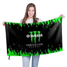 Флаг 3D с принтом MONSTER ENERGY (Z) в Тюмени, 100% полиэстер | плотность ткани — 95 г/м2, размер — 67 х 109 см. Принт наносится с одной стороны | bike | energy | monster | monster energy | moto | motocycle | sport | sportmotorcycle | yamaha | когти | монстер энерджи | монстр | мото | спорт | энергия | ямаха