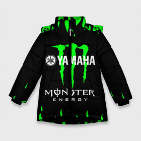 Зимняя куртка для девочек 3D с принтом MONSTER ENERGY (Z) в Тюмени, ткань верха — 100% полиэстер; подклад — 100% полиэстер, утеплитель — 100% полиэстер. | длина ниже бедра, удлиненная спинка, воротник стойка и отстегивающийся капюшон. Есть боковые карманы с листочкой на кнопках, утяжки по низу изделия и внутренний карман на молнии. 

Предусмотрены светоотражающий принт на спинке, радужный светоотражающий элемент на пуллере молнии и на резинке для утяжки. | bike | energy | monster | monster energy | moto | motocycle | sport | sportmotorcycle | yamaha | когти | монстер энерджи | монстр | мото | спорт | энергия | ямаха