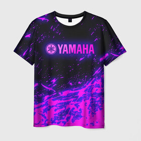 Мужская футболка 3D с принтом Yamaha (Z) в Тюмени, 100% полиэфир | прямой крой, круглый вырез горловины, длина до линии бедер | bike | fj1200 | moto | motocycle | sportmotorcycle | yamaha | yzf 600r | вездеход | мото | мотоспорт | снегоход | ямаха