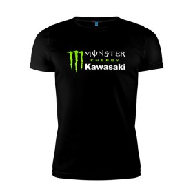 Мужская футболка премиум с принтом KAWASAKI (Z) в Тюмени, 92% хлопок, 8% лайкра | приталенный силуэт, круглый вырез ворота, длина до линии бедра, короткий рукав | Тематика изображения на принте: bike | energy | kawasaki | monster | monster energy | moto | motocross | ninja | sport | zzr | кавасаки | кавасаки ниндзя | монстер энерджи | монстр | мото | мотокросс | ниндзя | спорт | энергия