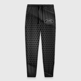 Мужские брюки 3D с принтом JAWA в Тюмени, 100% полиэстер | манжеты по низу, эластичный пояс регулируется шнурком, по бокам два кармана без застежек, внутренняя часть кармана из мелкой сетки | 