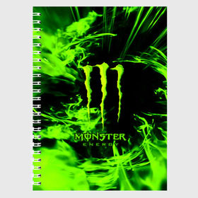 Тетрадь с принтом MONSTER ENERGY в Тюмени, 100% бумага | 48 листов, плотность листов — 60 г/м2, плотность картонной обложки — 250 г/м2. Листы скреплены сбоку удобной пружинной спиралью. Уголки страниц и обложки скругленные. Цвет линий — светло-серый
 | energy | honda | mercedes | monster energy | porsche | racing | sport | toyota | автомобил | автомобильные | марка | машины | митсубиси | монстр | монстр энерджи | порше | спорт | тесла | тойота | хонда