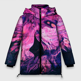 Женская зимняя куртка 3D с принтом Розовый разводы жидкость цвета в Тюмени, верх — 100% полиэстер; подкладка — 100% полиэстер; утеплитель — 100% полиэстер | длина ниже бедра, силуэт Оверсайз. Есть воротник-стойка, отстегивающийся капюшон и ветрозащитная планка. 

Боковые карманы с листочкой на кнопках и внутренний карман на молнии | абстракция | жидкость | краска | микс | потеки | разводы | розовый | смесь | тренды | цвета