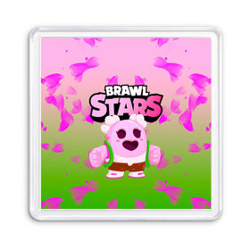 Магнит 55*55 с принтом Sakura Spike Brawl Stars в Тюмени, Пластик | Размер: 65*65 мм; Размер печати: 55*55 мм | brawl | brawl stars | sakura spike | spike | бравл | бравл кактус | бравл старс | кактус | сакура спайк | спайк | спайк бравл старс