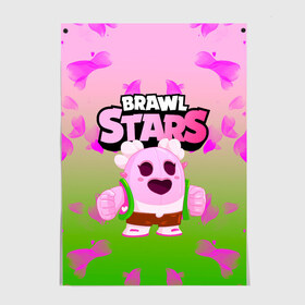 Постер с принтом Sakura Spike Brawl Stars в Тюмени, 100% бумага
 | бумага, плотность 150 мг. Матовая, но за счет высокого коэффициента гладкости имеет небольшой блеск и дает на свету блики, но в отличии от глянцевой бумаги не покрыта лаком | brawl | brawl stars | sakura spike | spike | бравл | бравл кактус | бравл старс | кактус | сакура спайк | спайк | спайк бравл старс