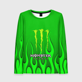 Женский лонгслив 3D с принтом MONSTER ENERGY в Тюмени, 100% полиэстер | длинные рукава, круглый вырез горловины, полуприлегающий силуэт | energy | honda | mercedes | monster energy | porsche | racing | sport | toyota | автомобил | автомобильные | марка | машины | митсубиси | монстр | монстр энерджи | порше | спорт | тесла | тойота | хонда