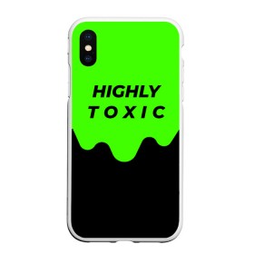 Чехол для iPhone XS Max матовый с принтом HIGHLY toxic 0.2 в Тюмени, Силикон | Область печати: задняя сторона чехла, без боковых панелей | Тематика изображения на принте: green | neon | street style | style | toxic