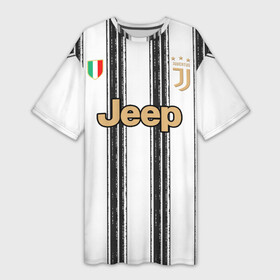 Платье-футболка 3D с принтом Juventus home 20 21 в Тюмени,  |  | champions | italy | juventus | league | ronaldo | криштиану | лига чемпионов | роналду