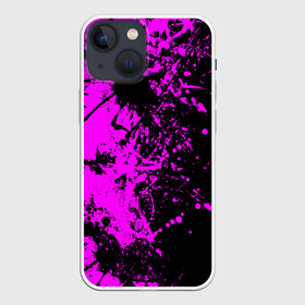 Чехол для iPhone 13 mini с принтом Чёрная магия в Тюмени,  |  | paint | paints | брызги | брызги краски | брызги красок | краска | краски | пятна краски | разводы | разводы краски | смешивание красок | фиолетово черный | фон | цвета